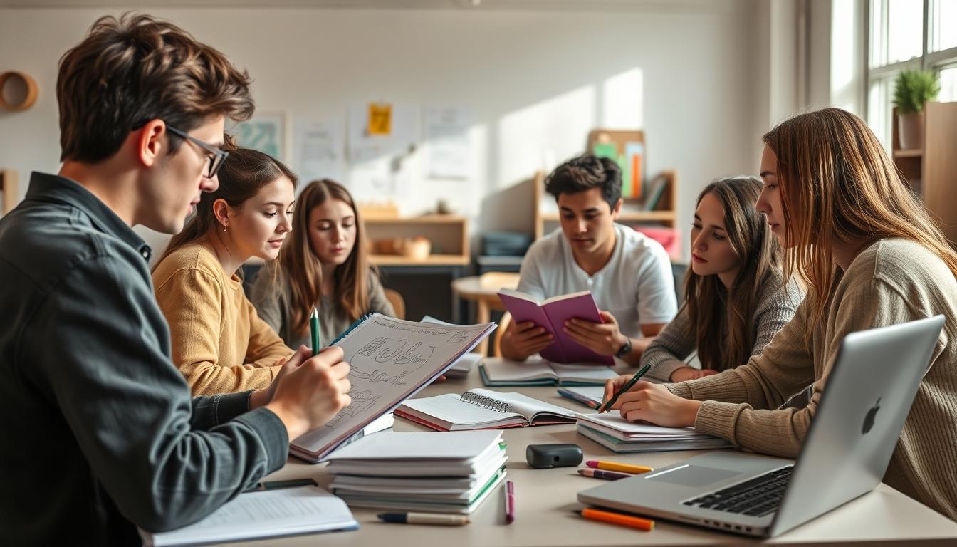 Students working in research laboratory